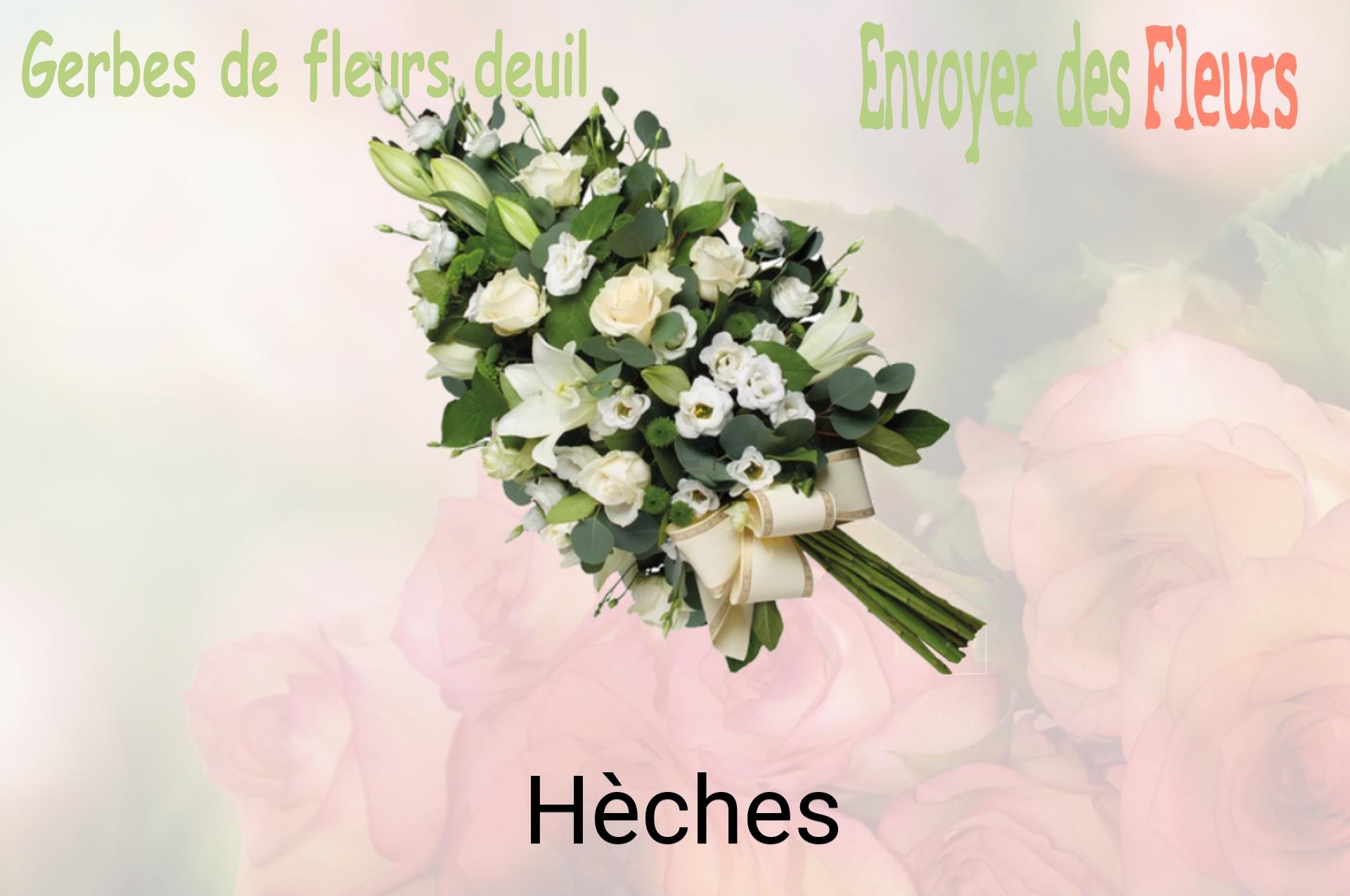 Gerbe de fleurs de deuil livrée à Hèches